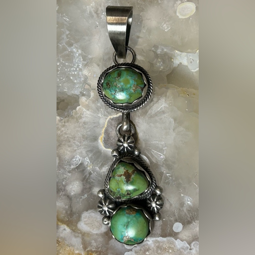 NWT Eli Skeets Sonoran Gold Turquoise and SS Pendant Navajo Handmade